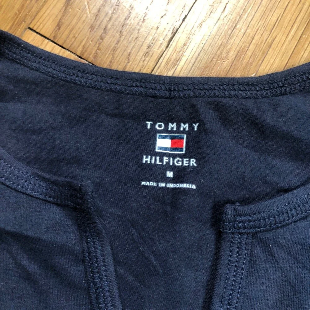 Tommy Hilfiger Shirt Girls Medium Blue Junior Youth Long Sleeve Top‎